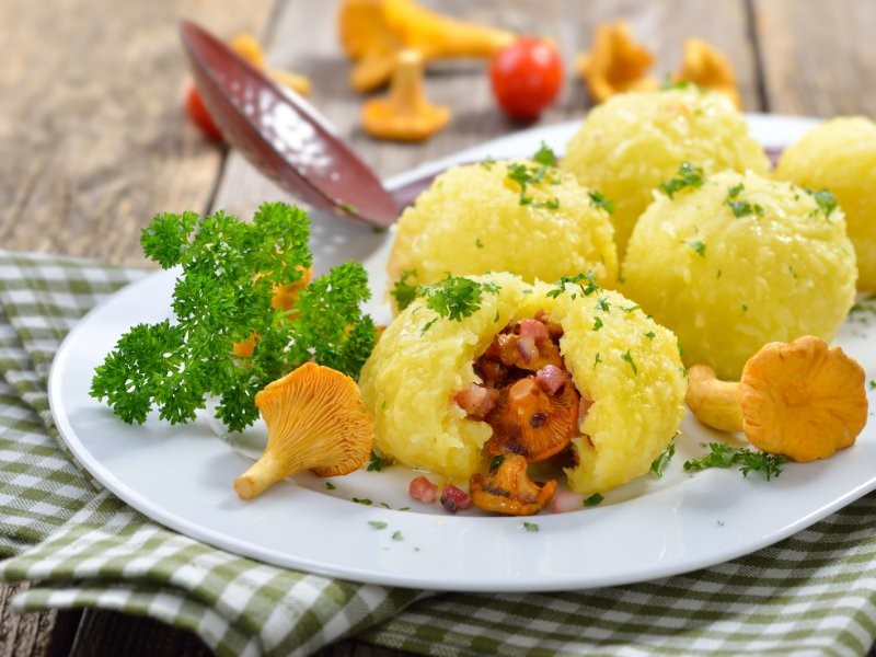 filled optato dumplings on plate